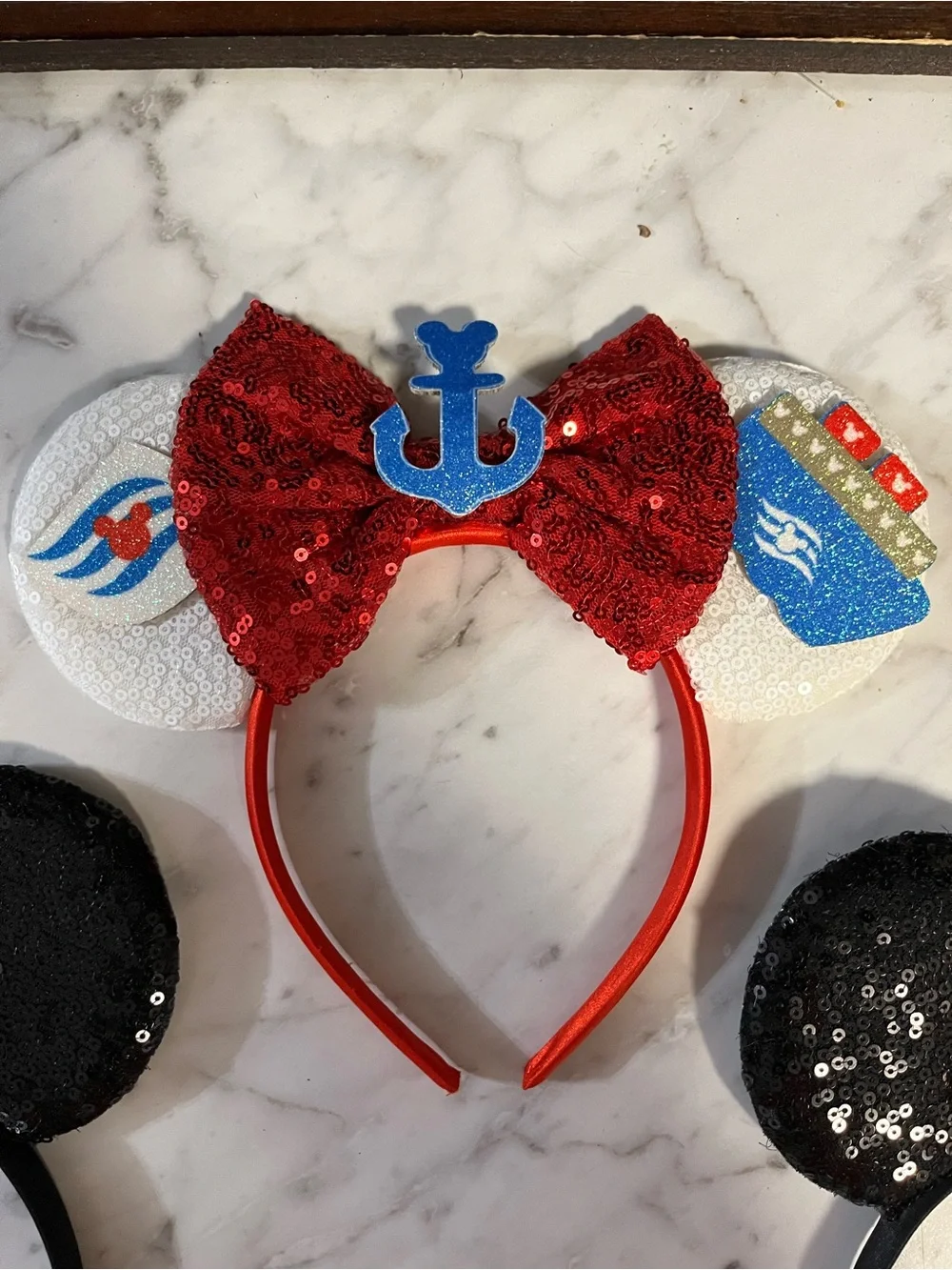 Disney-Inspired Kids Minnie Mouse, cruise, and Pirate Ear Headbands lot of 3